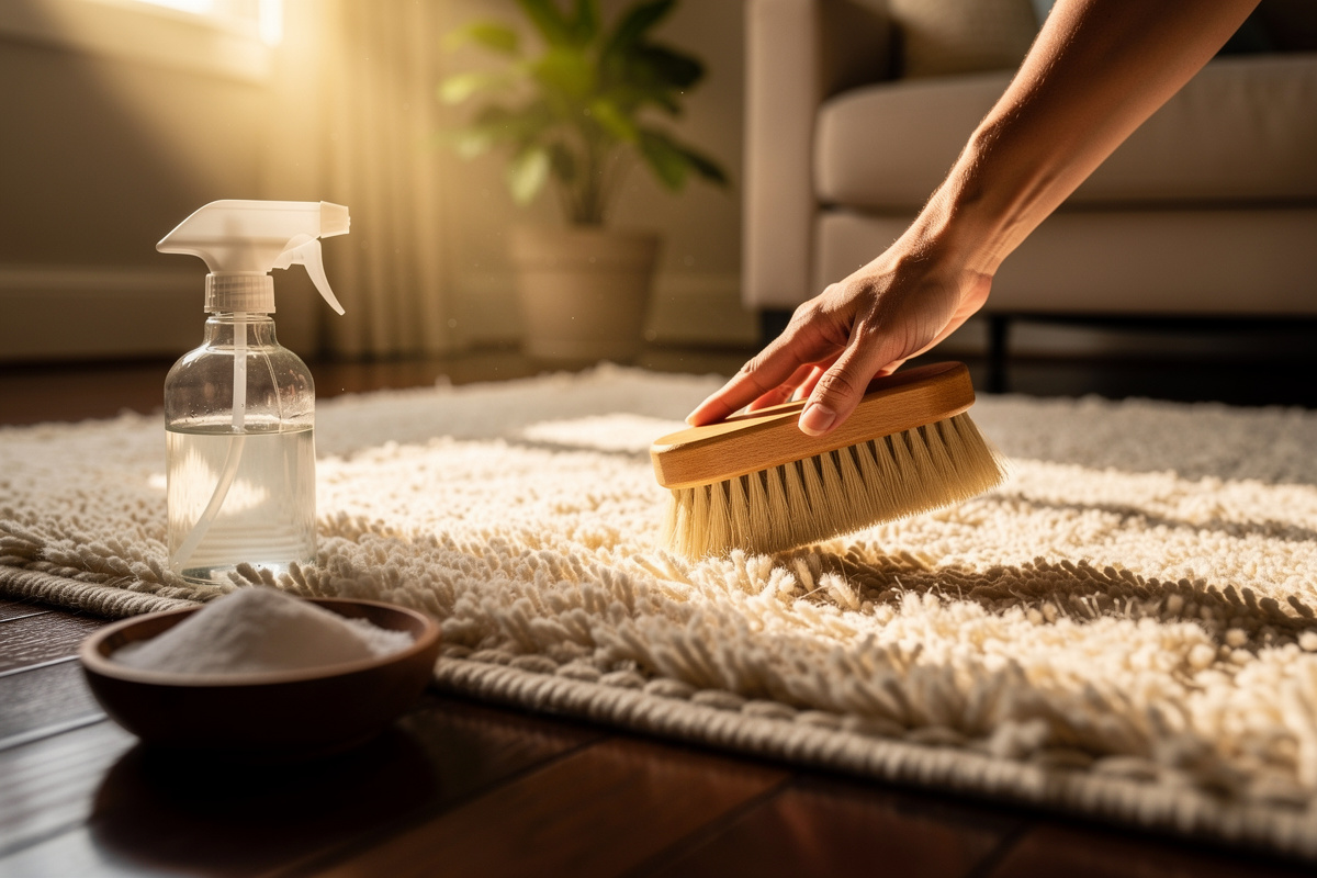 Comment nettoyer un tapis de salon : astuces naturelles et efficaces