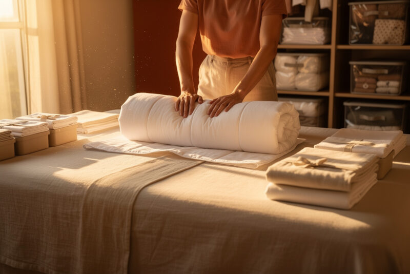 Comment ranger une couette encombrante sans aspirateur ?